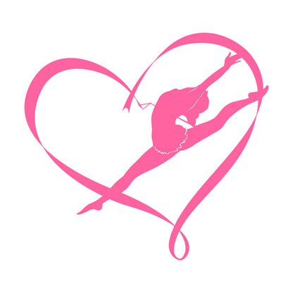Fine Carving Stickers Rhythmic Gymnastics Sport Girl Love Dance Easy Installation