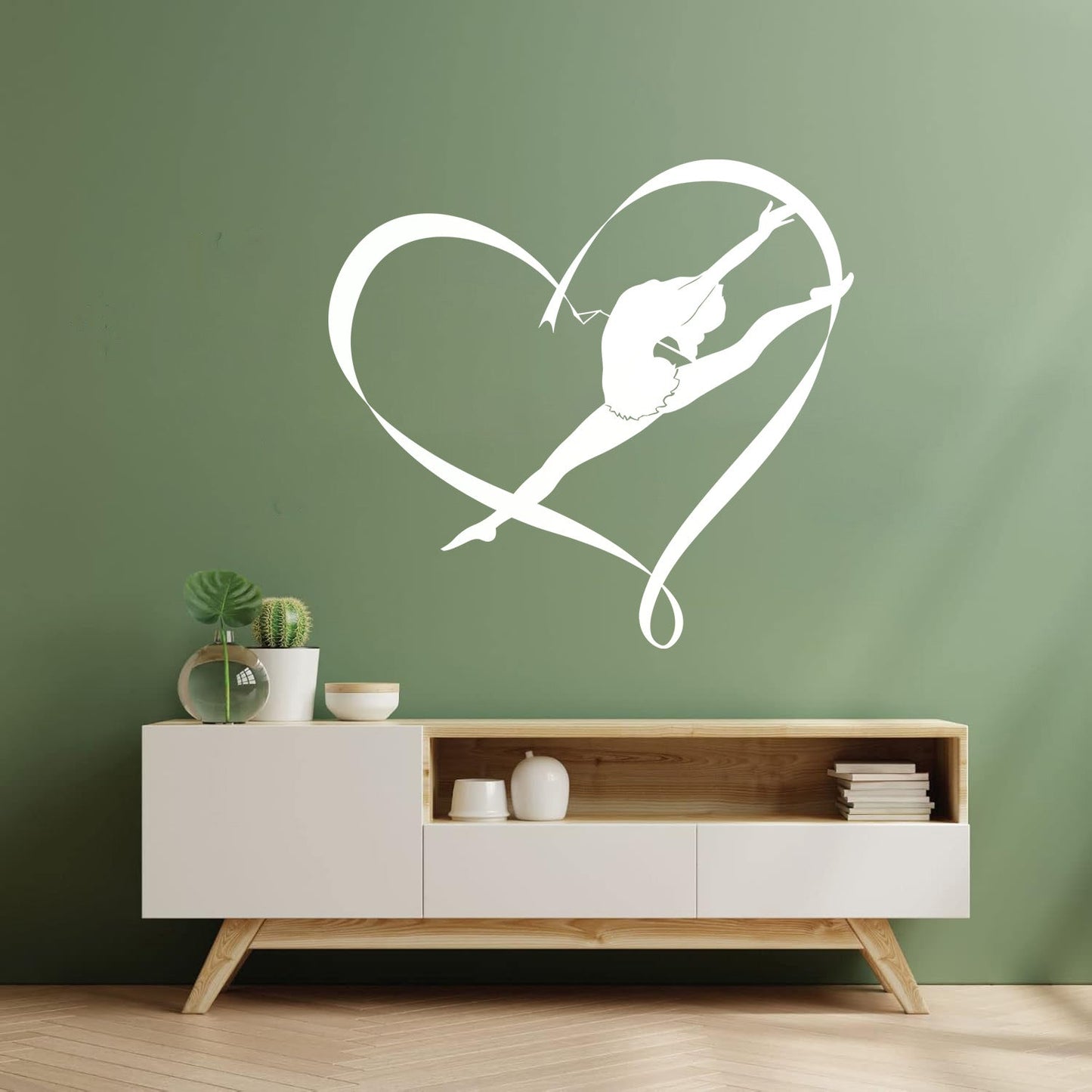 Fine Carving Stickers Rhythmic Gymnastics Sport Girl Love Dance Easy Installation