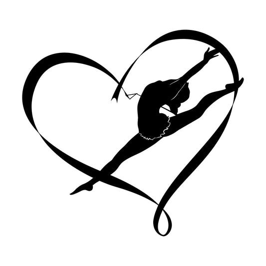 Fine Carving Stickers Rhythmic Gymnastics Sport Girl Love Dance Easy Installation