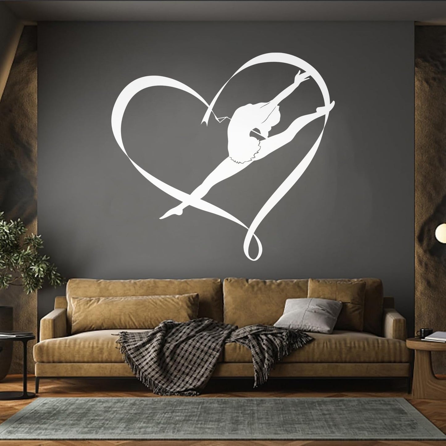 Fine Carving Stickers Rhythmic Gymnastics Sport Girl Love Dance Easy Installation