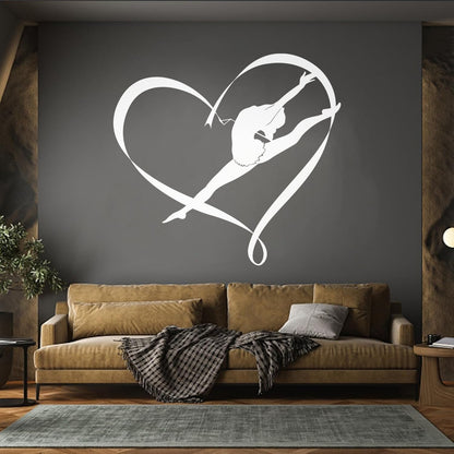 Fine Carving Stickers Rhythmic Gymnastics Sport Girl Love Dance Easy Installation