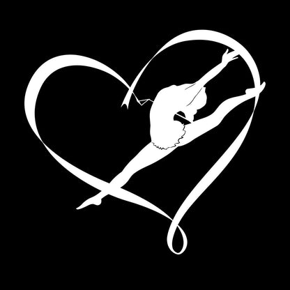Fine Carving Stickers Rhythmic Gymnastics Sport Girl Love Dance Easy Installation