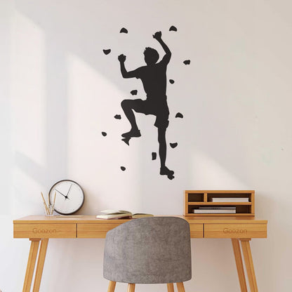 Fine Carving Decals Rock Climber Climb Without Rope Extreme Sports Multiple Size Options