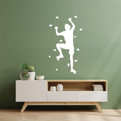 Fine Carving Decals Rock Climber Climb Without Rope Extreme Sports Multiple Size Options