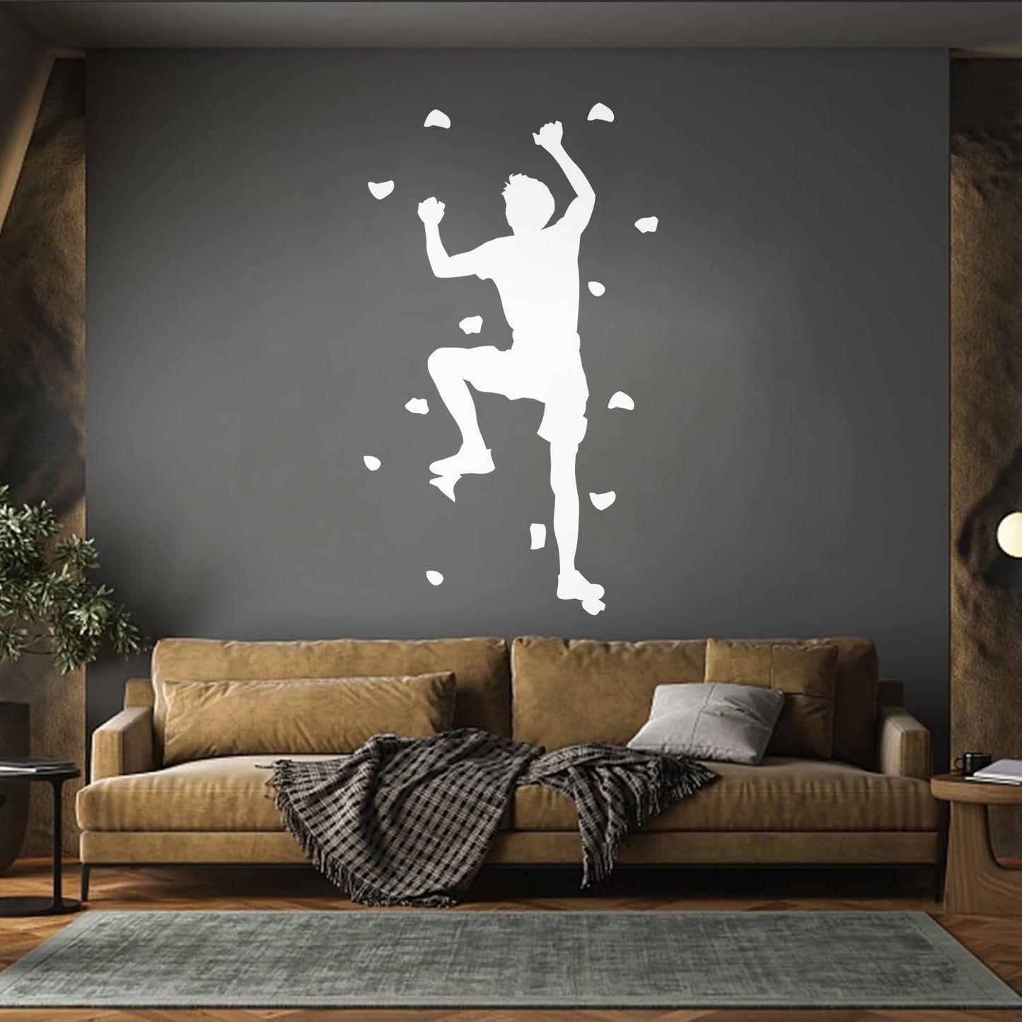 Fine Carving Decals Rock Climber Climb Without Rope Extreme Sports Multiple Size Options