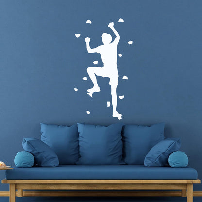 Fine Carving Decals Rock Climber Climb Without Rope Extreme Sports Multiple Size Options