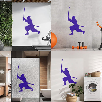 Samurai Asian Style Man Martial Arts Boy Room Wall Stickers Paster Paper Removable Without Leaving Glue