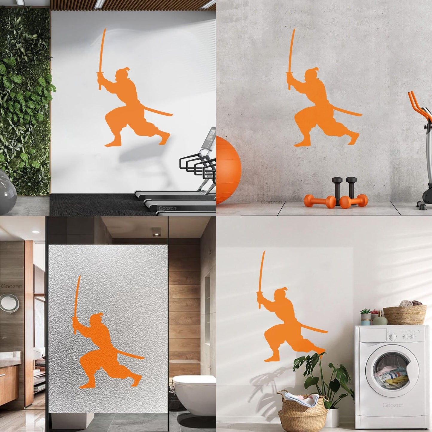 Samurai Asian Style Man Martial Arts Boy Room Wall Stickers Paster Paper Removable Without Leaving Glue