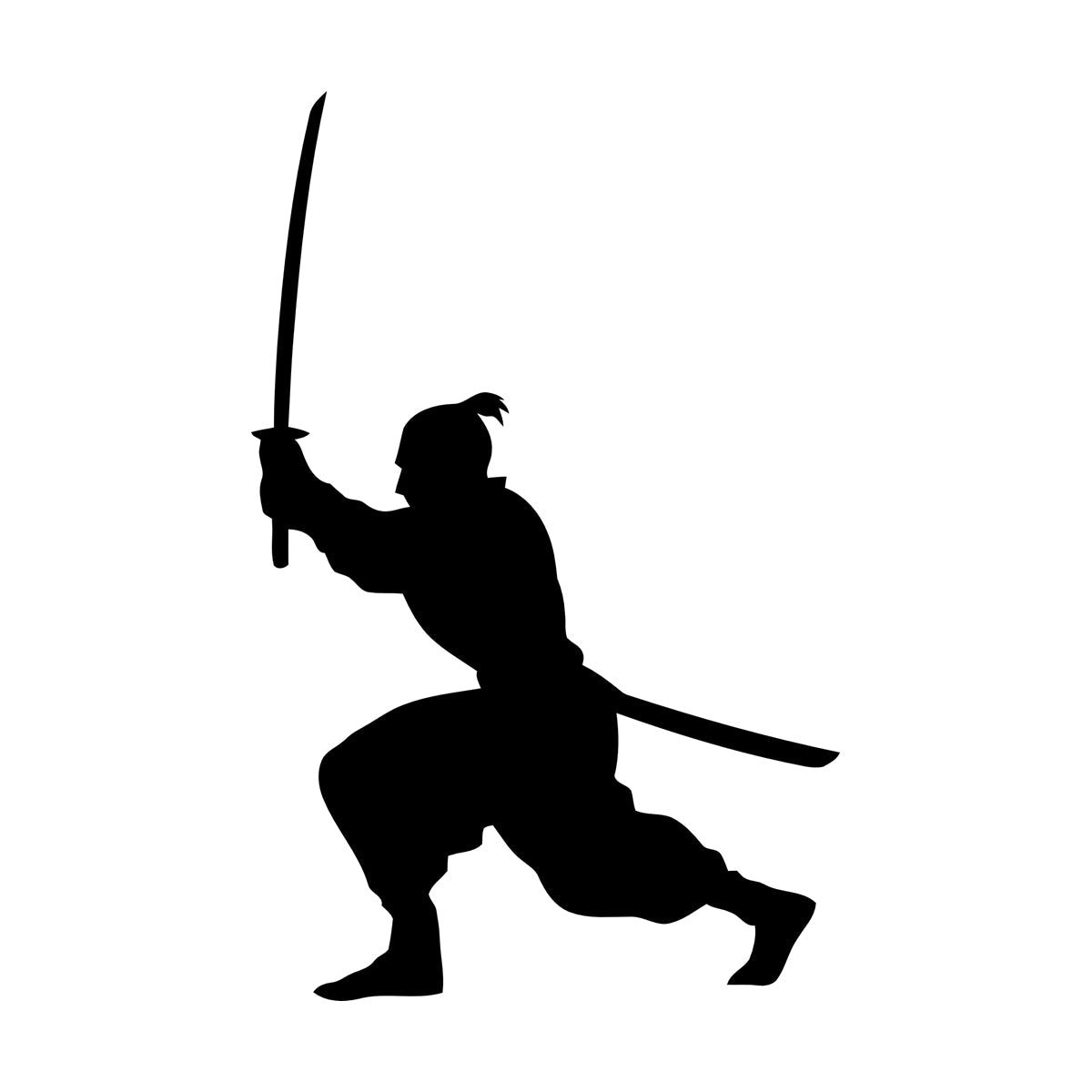 Samurai Asian Style Man Martial Arts Boy Room Wall Stickers Paster Paper Removable Without Leaving Glue