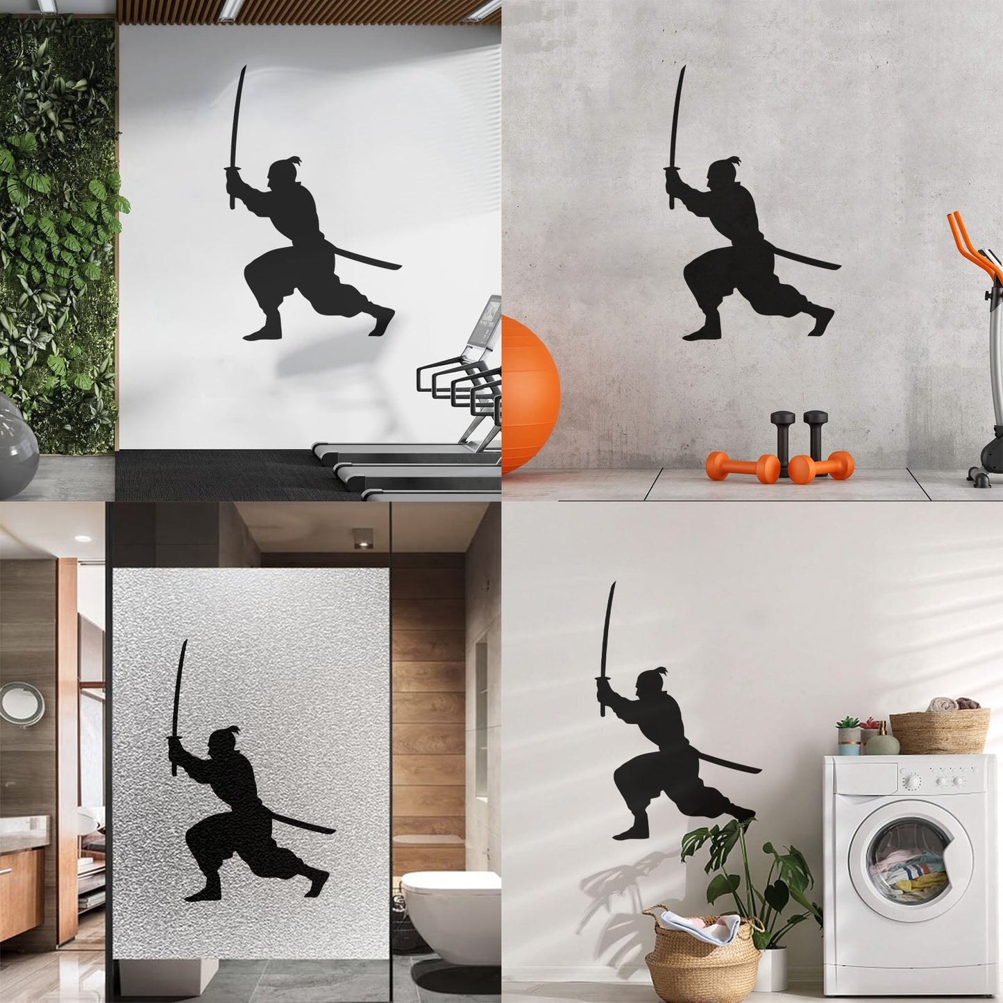 Samurai Asian Style Man Martial Arts Boy Room Wall Stickers Paster Paper Removable Without Leaving Glue