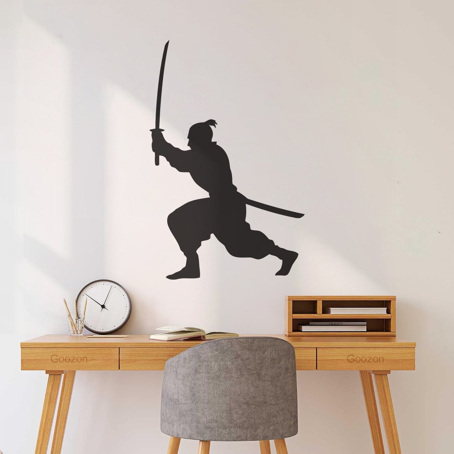 Samurai Asian Style Man Martial Arts Boy Room Wall Stickers Paster Paper Removable Without Leaving Glue