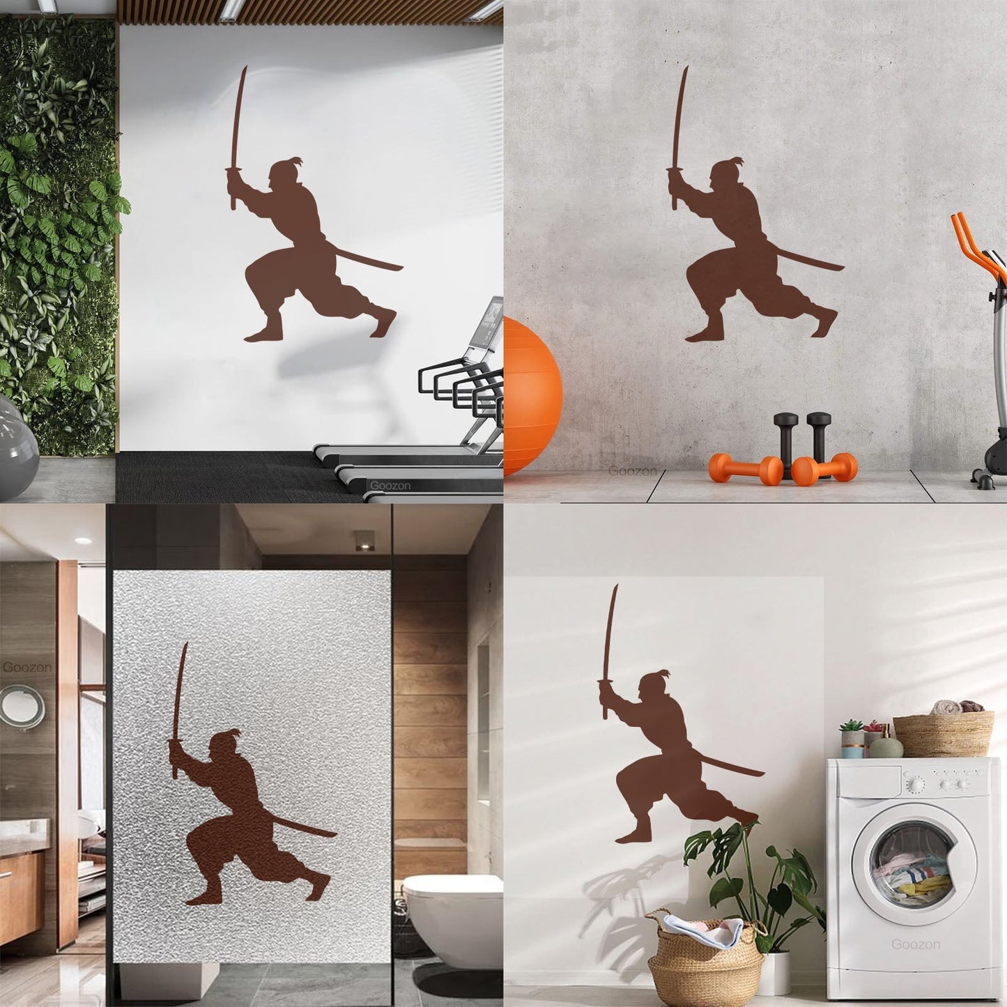 Samurai Asian Style Man Martial Arts Boy Room Wall Stickers Paster Paper Removable Without Leaving Glue