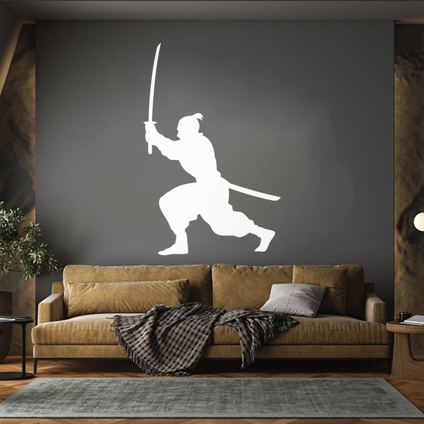 Samurai Asian Style Man Martial Arts Boy Room Wall Stickers Paster Paper Removable Without Leaving Glue