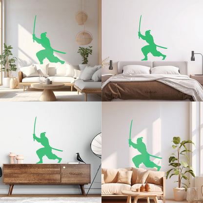 Samurai Asian Style Man Martial Arts Boy Room Wall Stickers Paster Paper Removable Without Leaving Glue