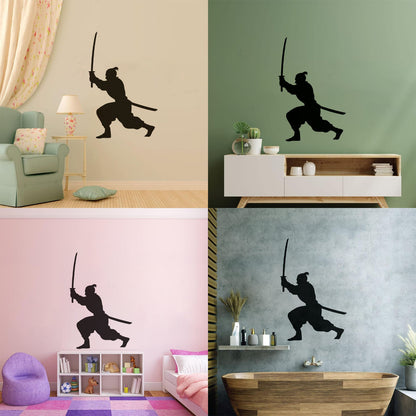 Samurai Asian Style Man Martial Arts Boy Room Wall Stickers Paster Paper Removable Without Leaving Glue