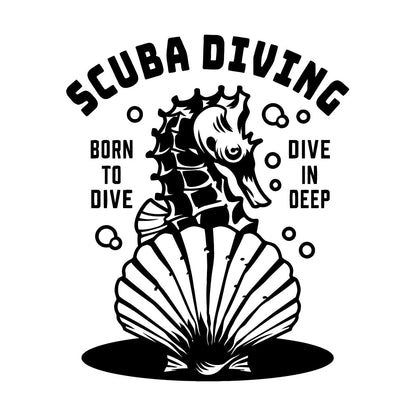 Fine Carving Stickers Scuba Diving Extreme Sport Seahorse Dive Deep Water Do Not Damage The Wall Surface