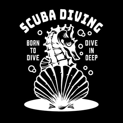 Fine Carving Stickers Scuba Diving Extreme Sport Seahorse Dive Deep Water Do Not Damage The Wall Surface