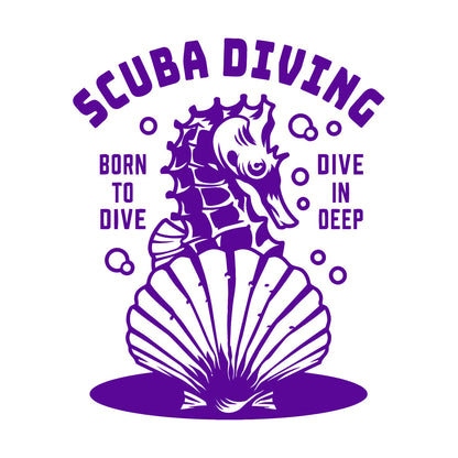 Fine Carving Stickers Scuba Diving Extreme Sport Seahorse Dive Deep Water Do Not Damage The Wall Surface