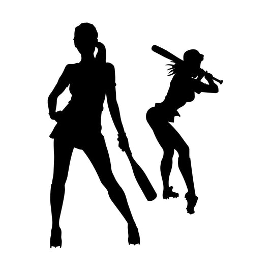 Lettering Stickers Appeal Hot Girls With Bat Baseball Sport It Won'T Fall Off