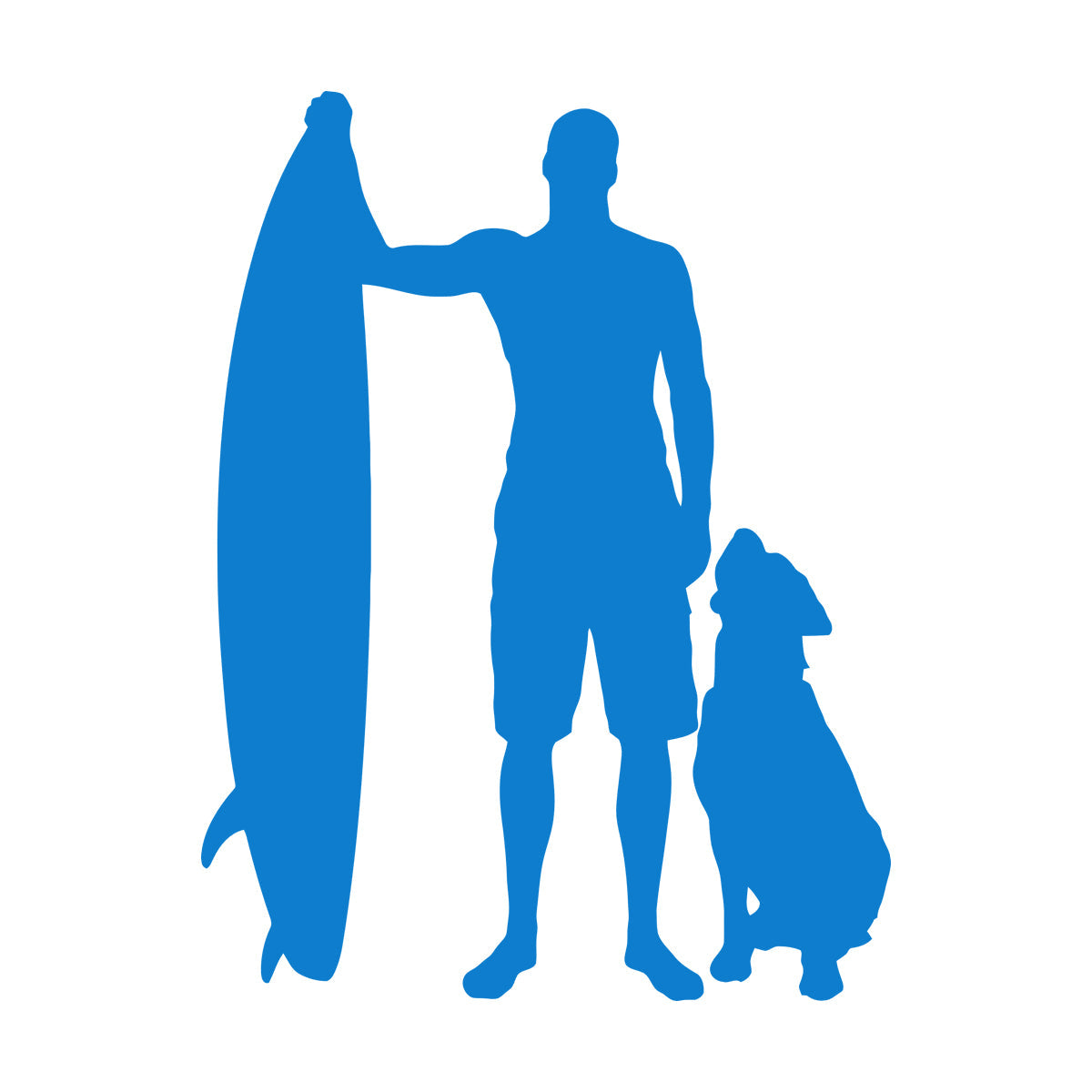 Engraving Decals Silhouette Surfing Board Surfer Dog Beach Style Car Body Decoration