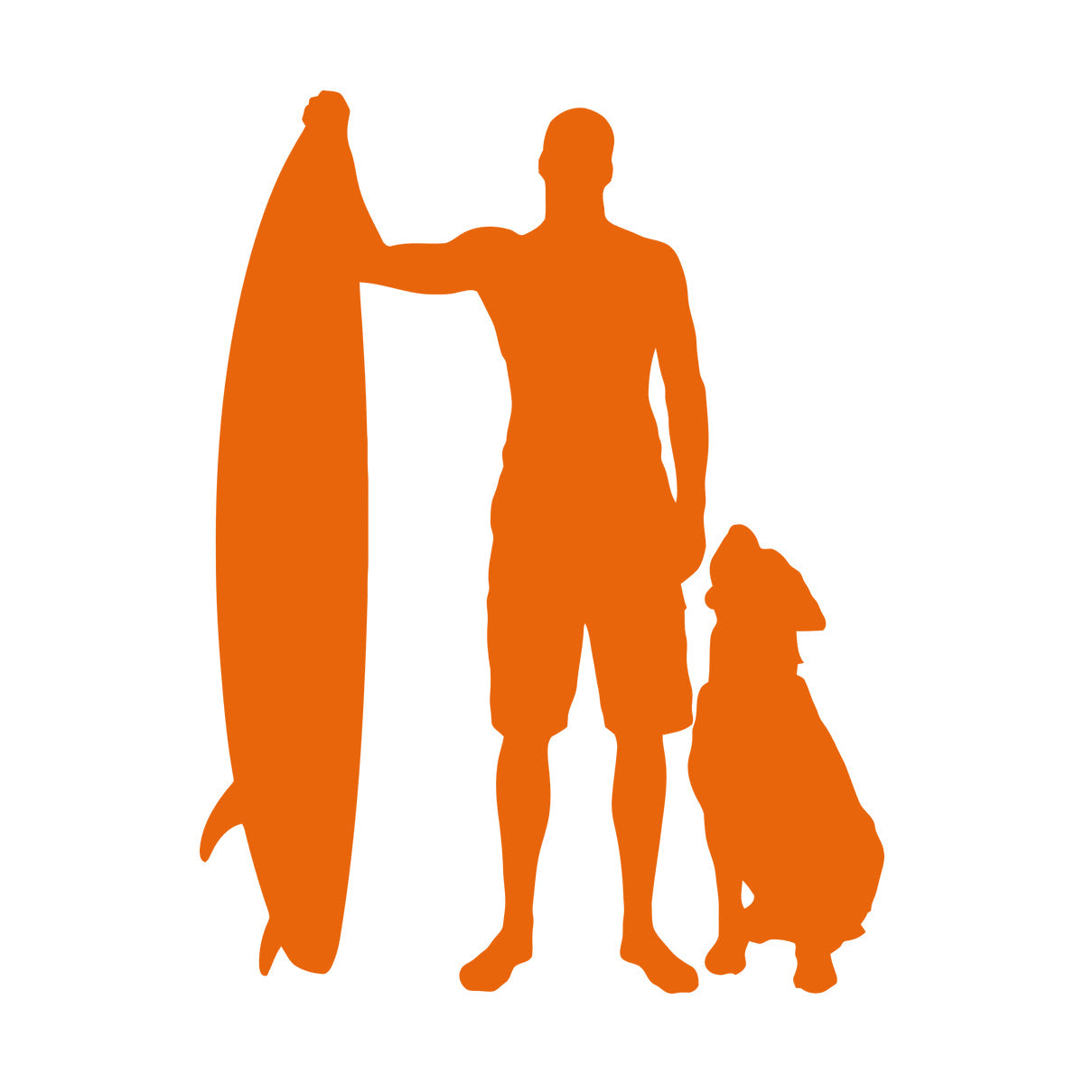 Engraving Decals Silhouette Surfing Board Surfer Dog Beach Style Car Body Decoration