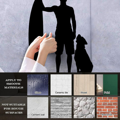 Engraving Decals Silhouette Surfing Board Surfer Dog Beach Style Car Body Decoration