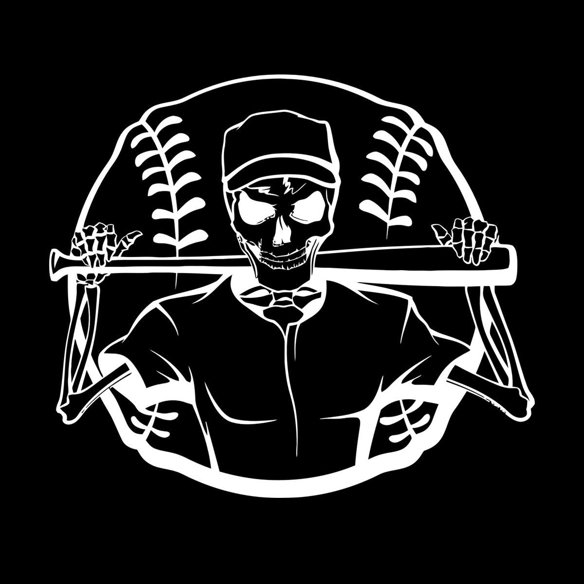 Lettering Stickers Skeleton Baseball Ball Sports Art Mural Painting