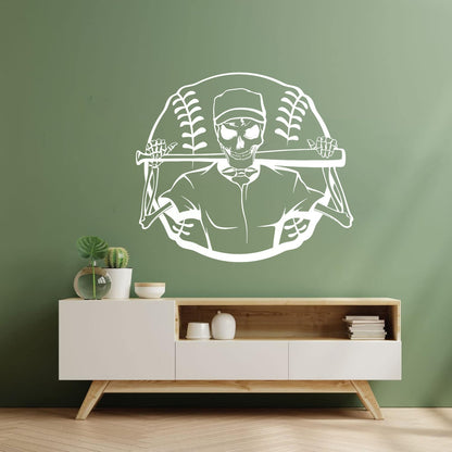 Lettering Stickers Skeleton Baseball Ball Sports Art Mural Painting