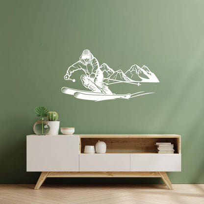Skiing Skier Extreme Adventure Mountain Sport Wall Decals It Won'T Fall Off
