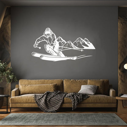 Skiing Skier Extreme Adventure Mountain Sport Wall Decals It Won'T Fall Off