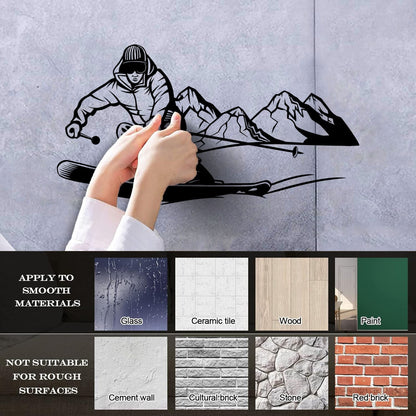 Skiing Skier Extreme Adventure Mountain Sport Wall Decals It Won'T Fall Off