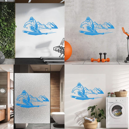 Skiing Skier Extreme Adventure Mountain Sport Wall Decals It Won'T Fall Off