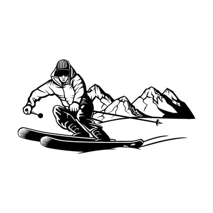 Skiing Skier Extreme Adventure Mountain Sport Wall Decals It Won'T Fall Off