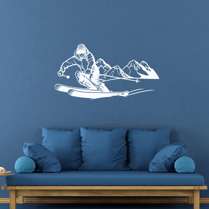 Skiing Skier Extreme Adventure Mountain Sport Wall Decals It Won'T Fall Off