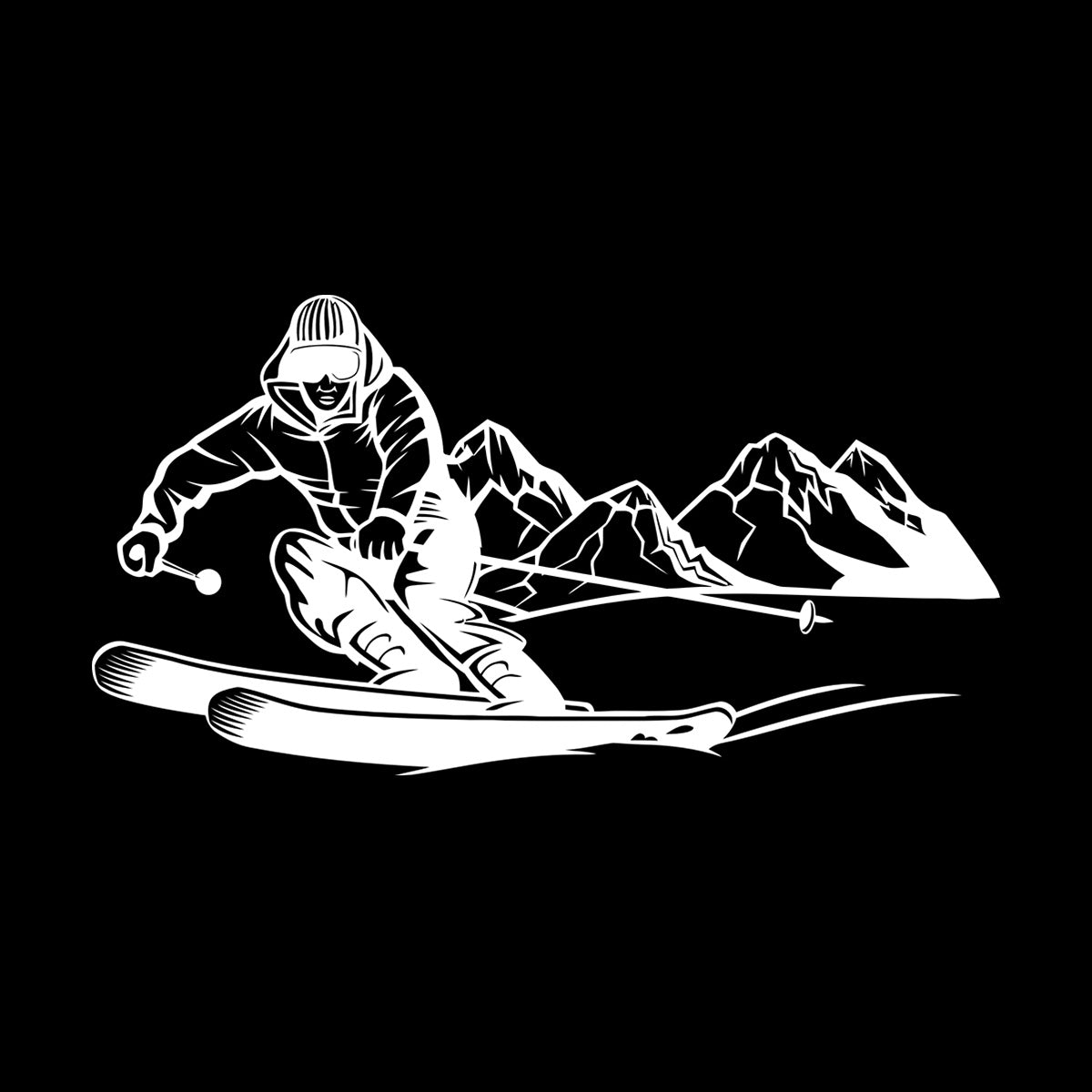 Skiing Skier Extreme Adventure Mountain Sport Wall Decals It Won'T Fall Off