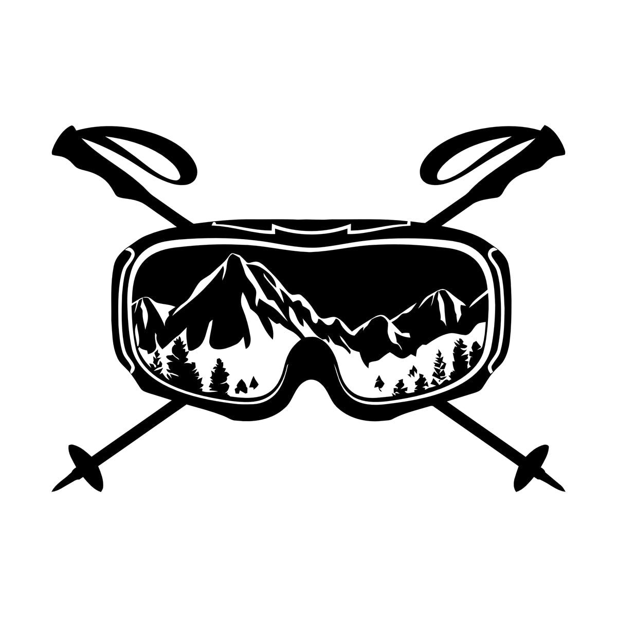 Vinyl Wall Decals Ski Sport Mountains Extreme Ski Goggles Personalized Customization