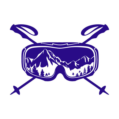 Vinyl Wall Decals Ski Sport Mountains Extreme Ski Goggles Personalized Customization