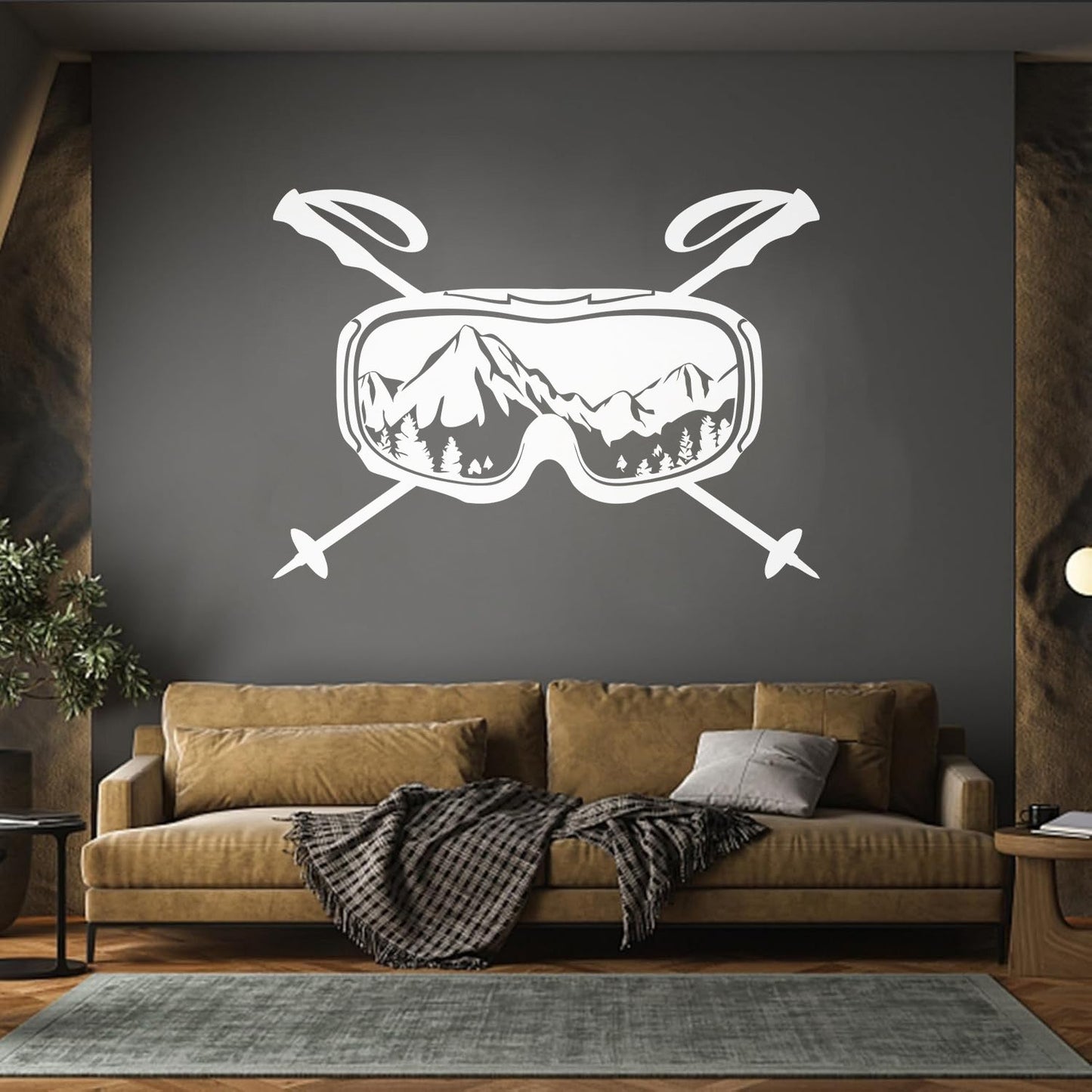 Vinyl Wall Decals Ski Sport Mountains Extreme Ski Goggles Personalized Customization