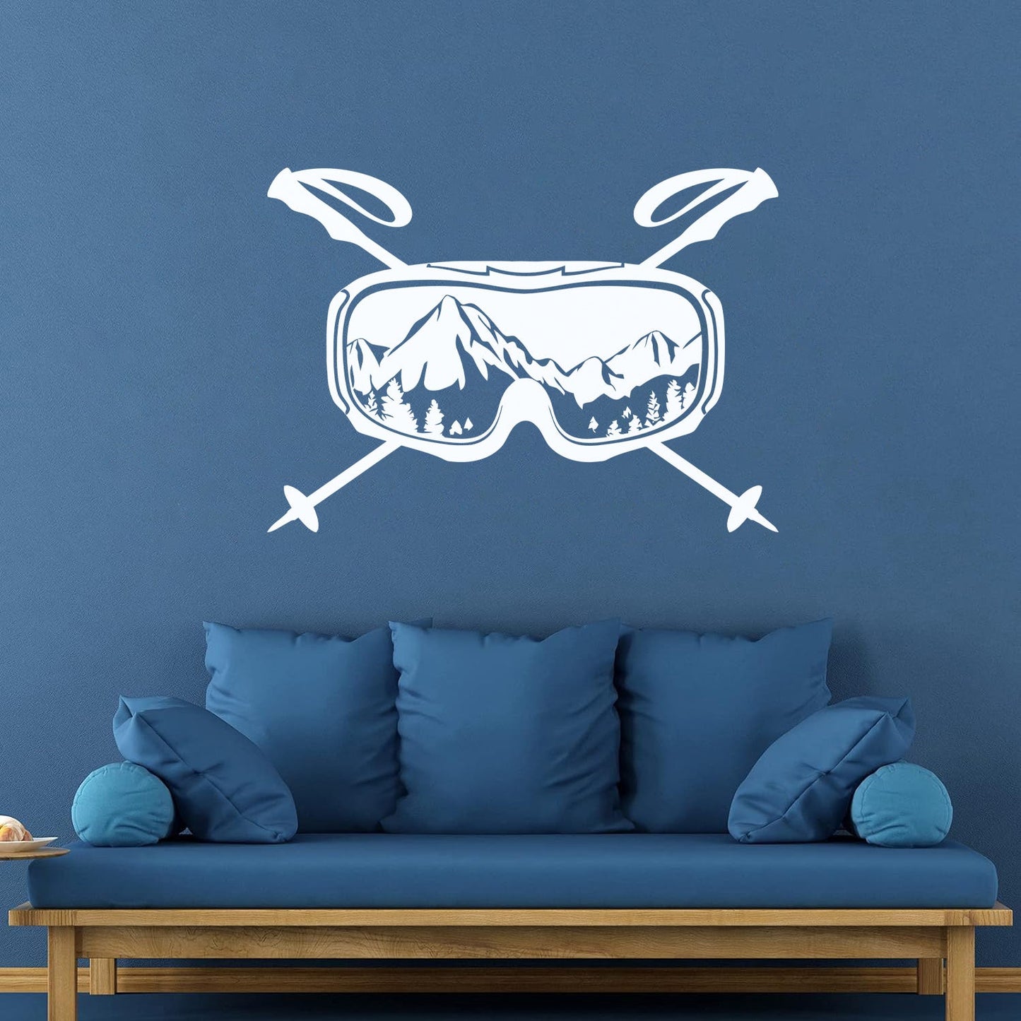 Vinyl Wall Decals Ski Sport Mountains Extreme Ski Goggles Personalized Customization