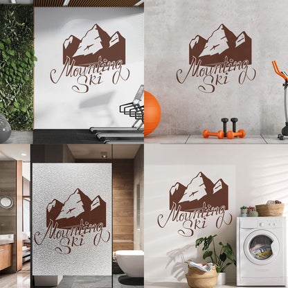 Sky Mountain Ski Skiing Sports Fine Carving Stickers Window Decals
