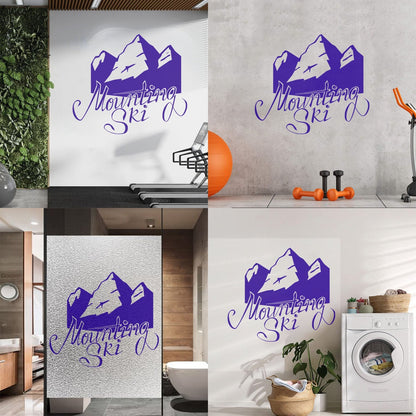 Sky Mountain Ski Skiing Sports Fine Carving Stickers Window Decals