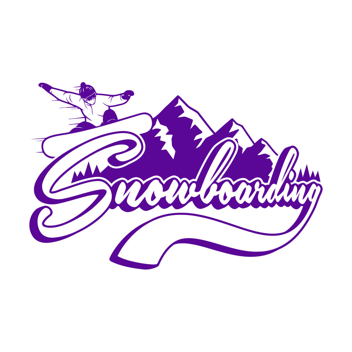 Lettering Decals Snowboarding Extreme Sports Mountains Self Adhesive
