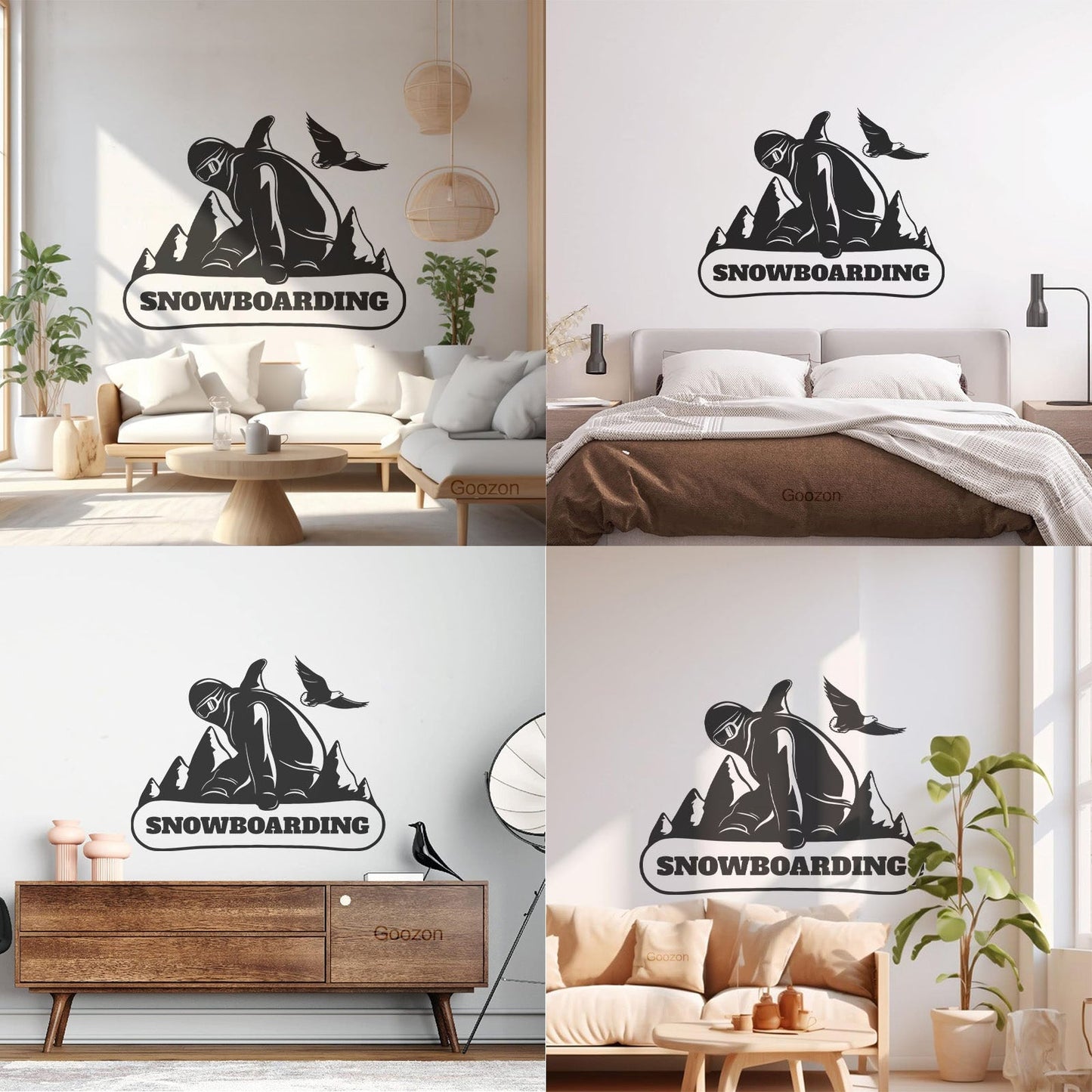 Wall Decals Paster Paper Snowboarding Mountain Extreme Sports Equipped With Transfer Film Kit