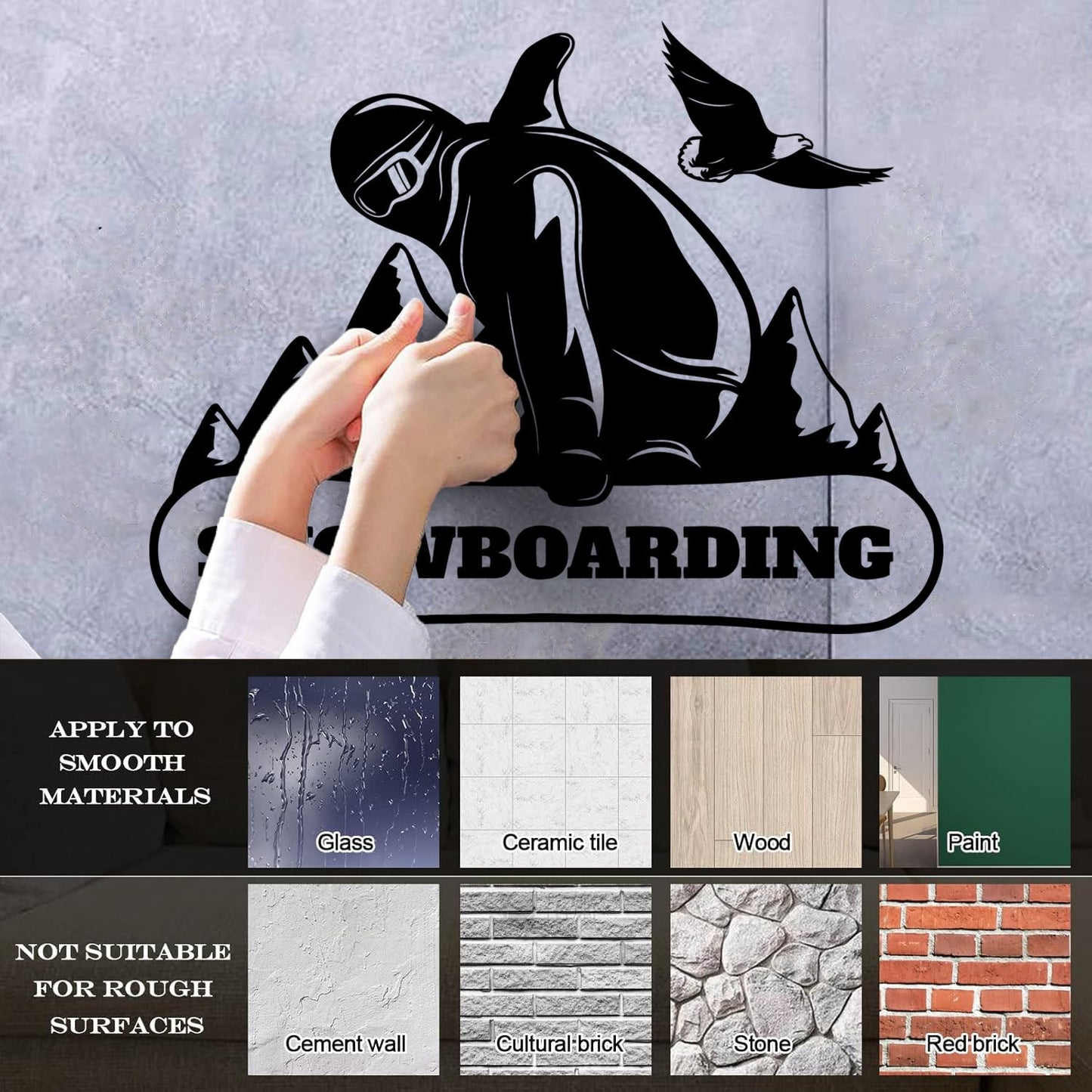 Wall Decals Paster Paper Snowboarding Mountain Extreme Sports Equipped With Transfer Film Kit