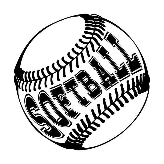 Wall Decals Softball Ball Lettering Sports Fan Art Mural Painting