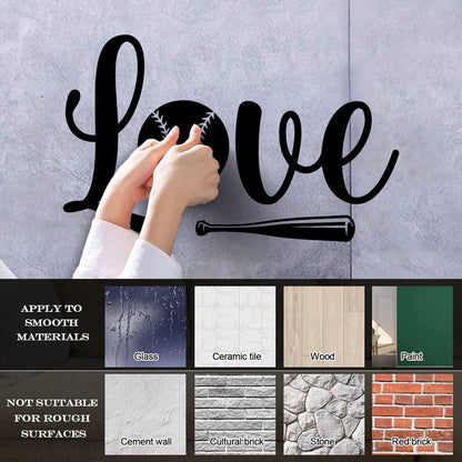 Softball Baseball Bat Love Sport Team Game Vinyl Wall Decals Multiple Size Options