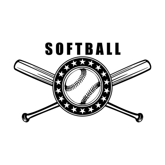 Engraving Decals Softball Bat Game Sport Logo Waterproof