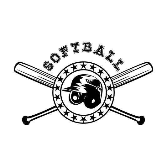 Mural And Wall Vinyl Decal Softball Bat Game Team Sport Home It Won'T Fall Off