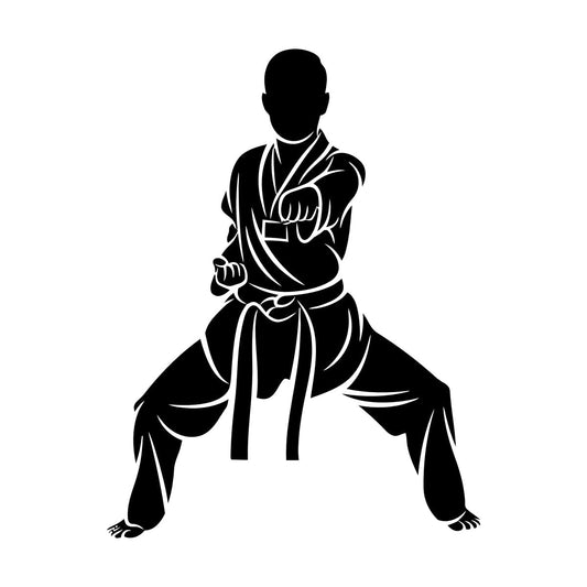 Fine Carving Decals Sparring Karate Fighting Stance Fight Sport Club Car Body Decoration