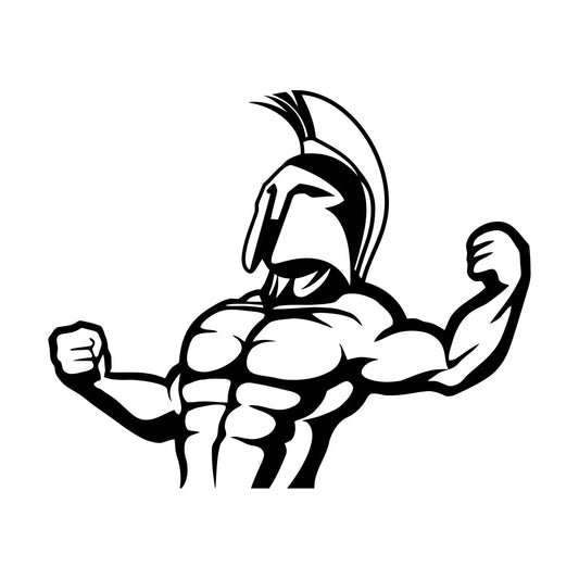 Spartan Warrior Helmet Body Muscles Sport Club Lettering Decals Store Decoration